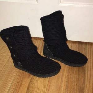 Black Knit UGG boots
